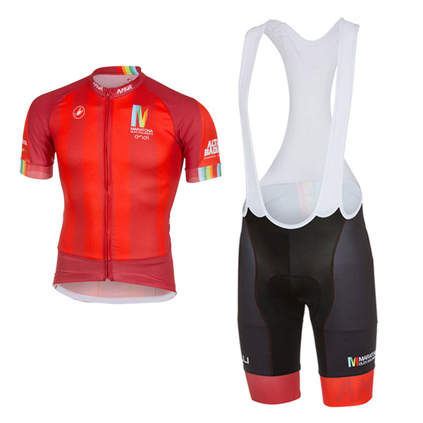 Castelli Maratone Fietsshirt Met Korte Mouwen 2017 en Korte Koersbroek rood