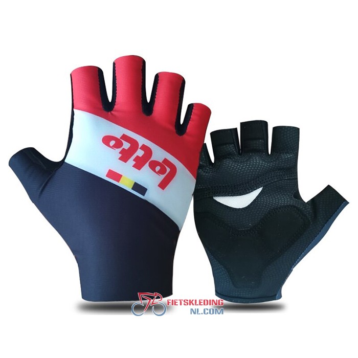 2021 Lotto Soudal Korte Handschoenen Rood Wit Zwart