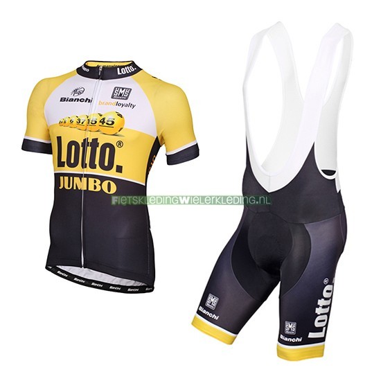 Lotto NL Jumbo Fiensshirt Met Korte Mouwen 2015 geel en zwart