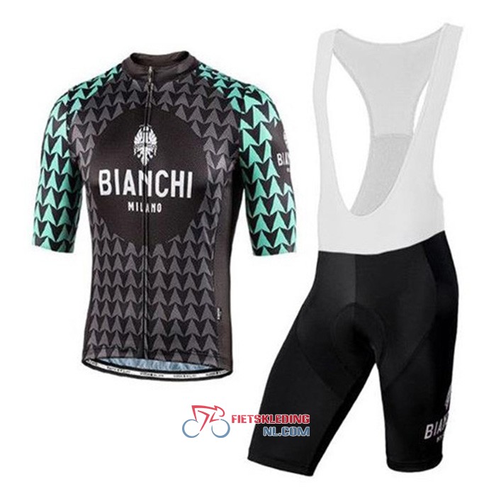 Bianchi Fietsshirt Met Korte Mouwen 2020 en Korte Koersbroek Zwart Groen