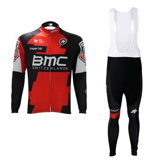 BMC Fietsshirt Met Lange Mouwen 2017 en Lange Koersbroek rood en wit