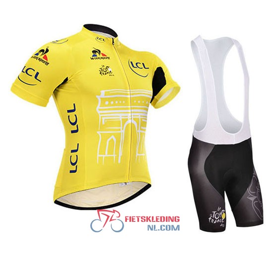 Tour De France Fietsshirt Met Korte Mouwen 2015 en Korte Koersbroek Geel